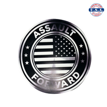 Load image into Gallery viewer, Assault Forward logo magnet, round 4.5&quot;